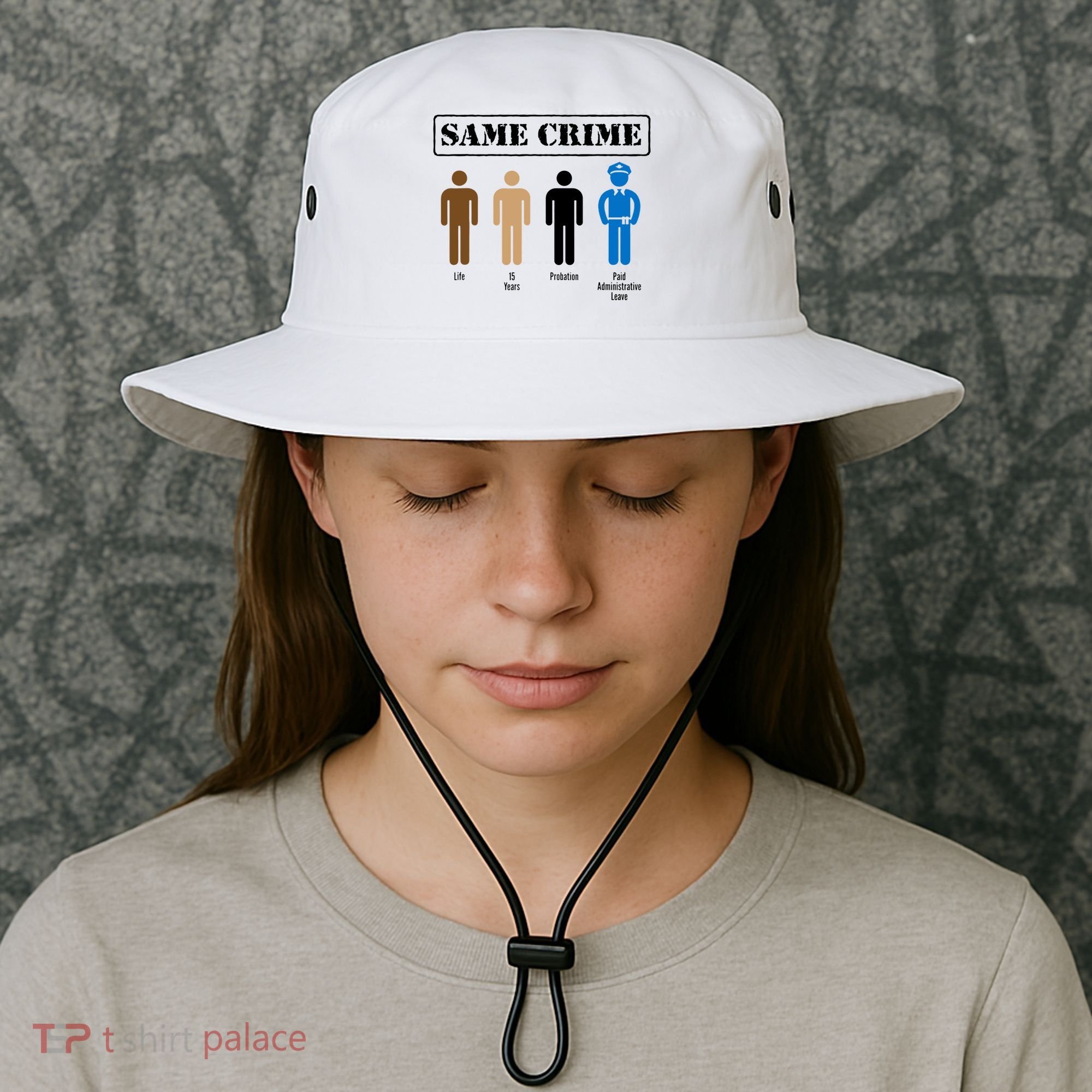 Same Crime Different Time Funny Satirical Bucket Hat