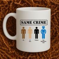 Same Crime Different Time Funny Satirical Coffee Mug thumb 2