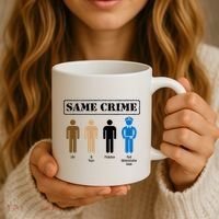 Same Crime Different Time Funny Satirical Coffee Mug thumb 3