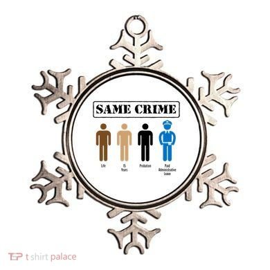 Same Crime Different Time Funny Satirical Ornament