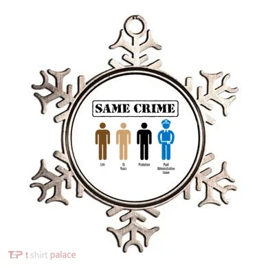 Same Crime Different Time Funny Satirical Ornament