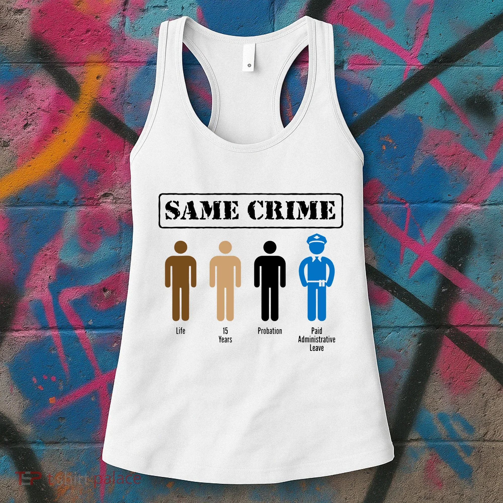 Same Crime Different Time Funny Satirical Women's Tank Top