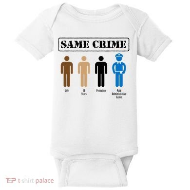 Same Crime Different Time Funny Satirical Baby Bodysuit