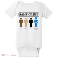 Same Crime Different Time Funny Satirical Baby Bodysuit thumb 0