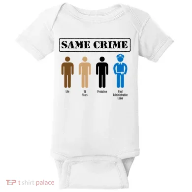 Same Crime Different Time Funny Satirical Baby Bodysuit