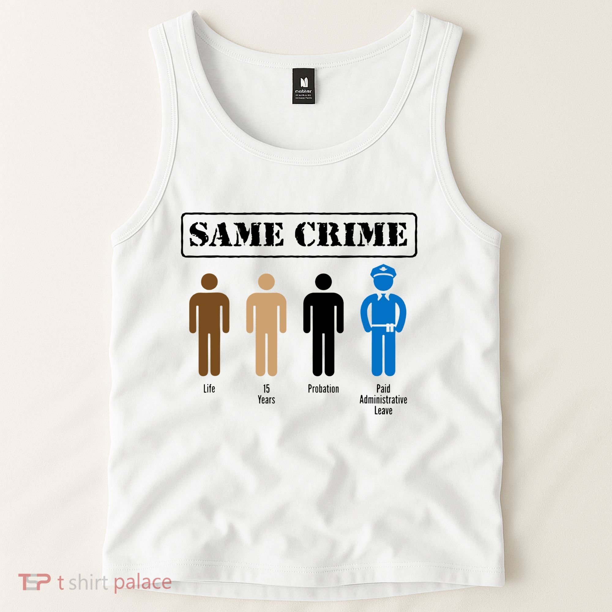 Same Crime Different Time Funny Satirical Tank Top