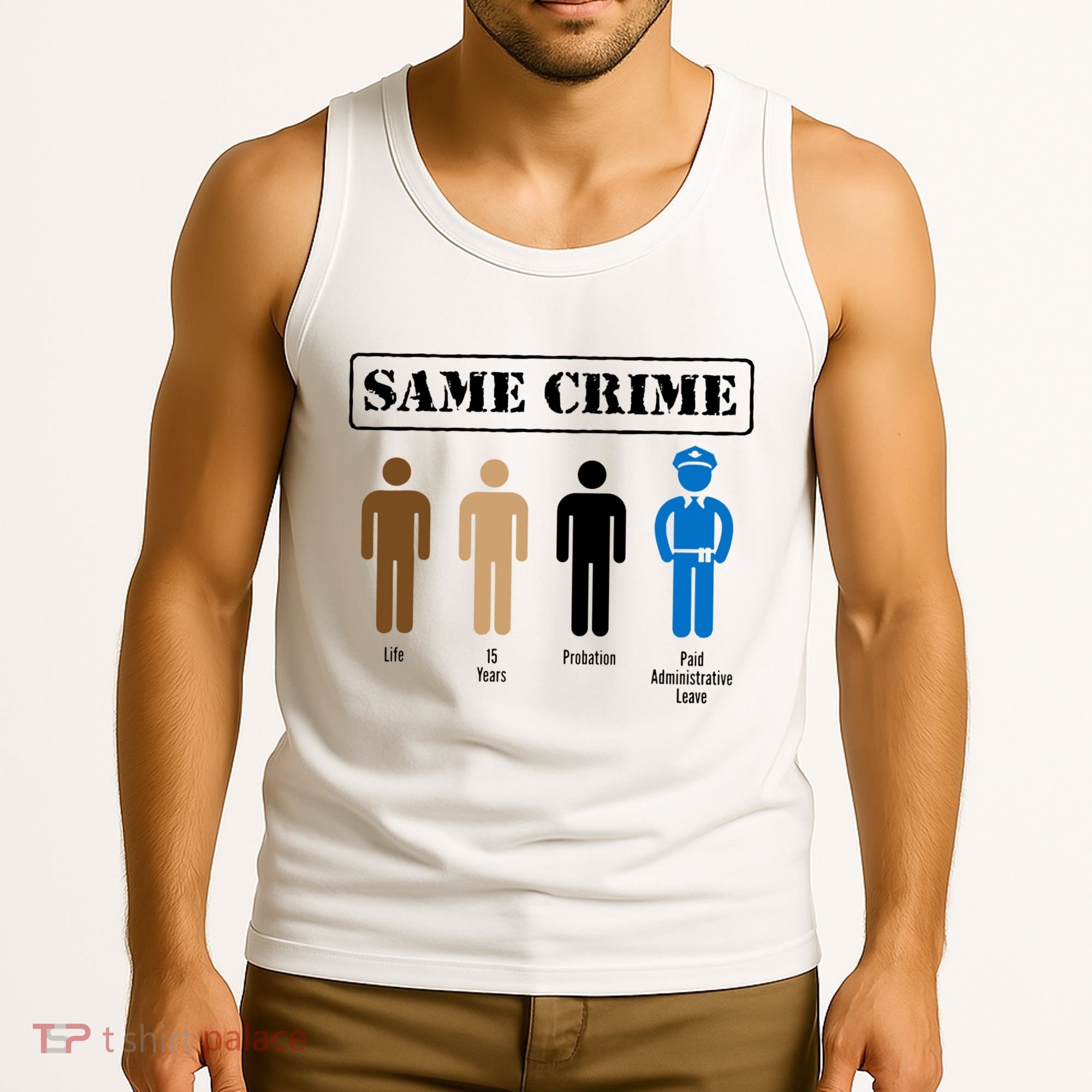 Same Crime Different Time Funny Satirical Tank Top