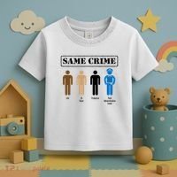 Same Crime Different Time Funny Satirical Toddler T-Shirt thumb 3