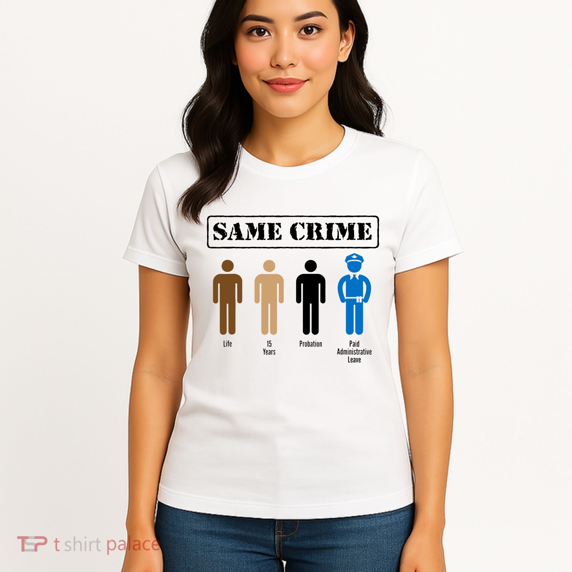 Same Crime Different Time Funny Satirical Women's T-Shirt