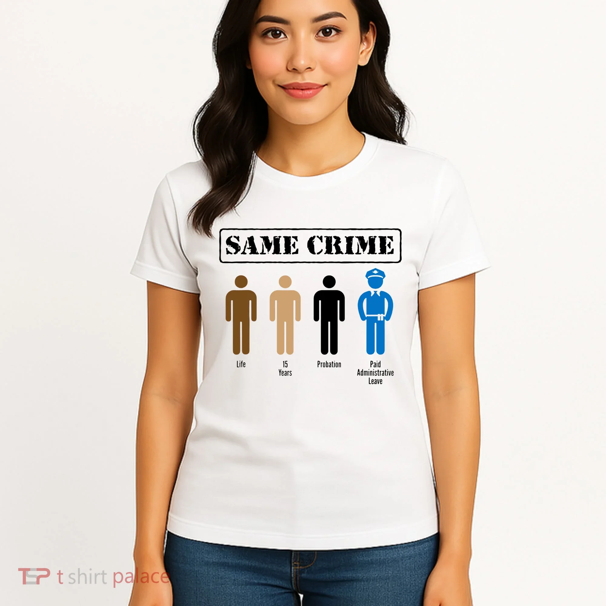 Same Crime Different Time Funny Satirical Women's T-Shirt