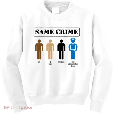 Same Crime Different Time Funny Satirical Kids Sweatshirt