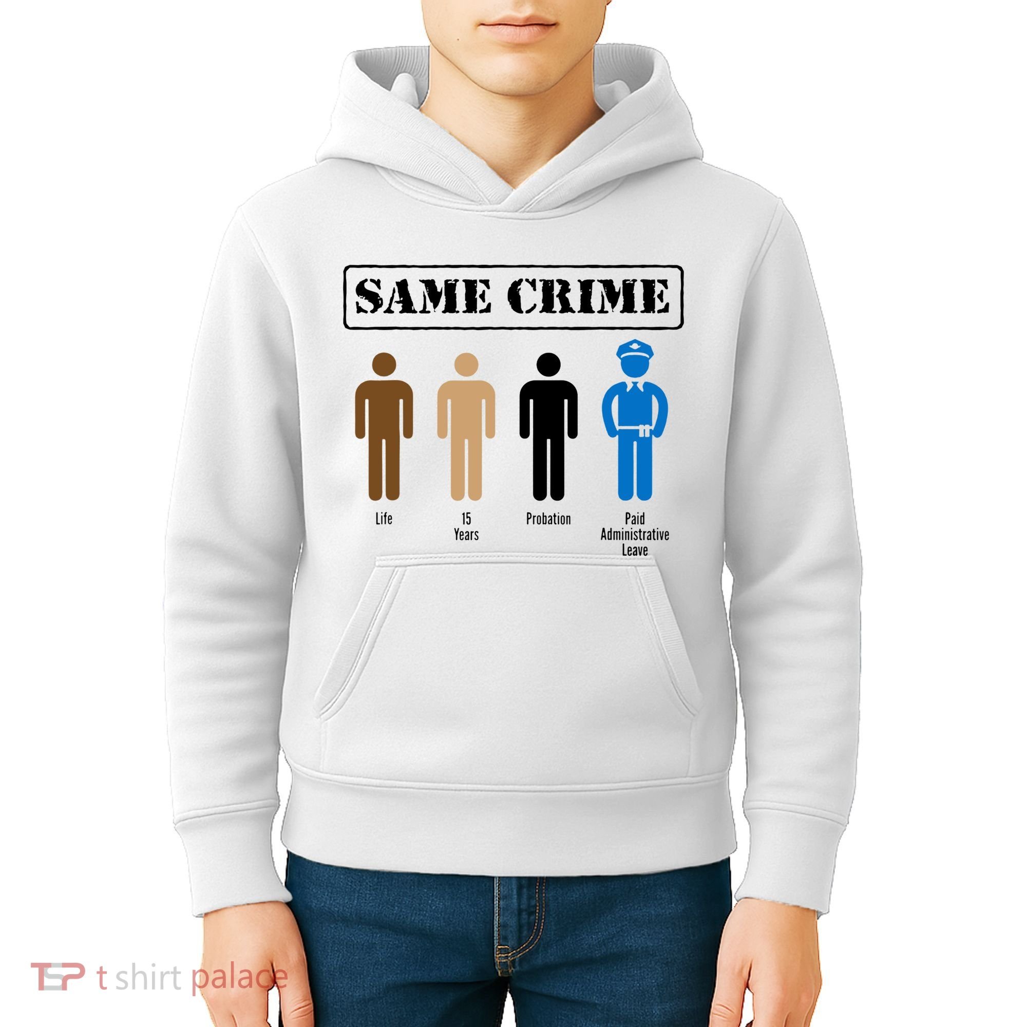 Same Crime Different Time Funny Satirical Kids Hoodie