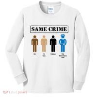 Same Crime Different Time Funny Satirical Kids Long Sleeve Shirt thumb 0