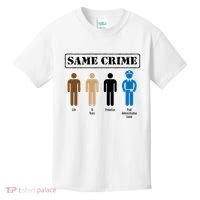 Same Crime Different Time Funny Satirical Kids T-Shirt thumb 0