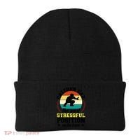Softball Catcher Dad Funny Dad Of A Softball Catcher Father Meaningful Gift Beanie thumb 0
