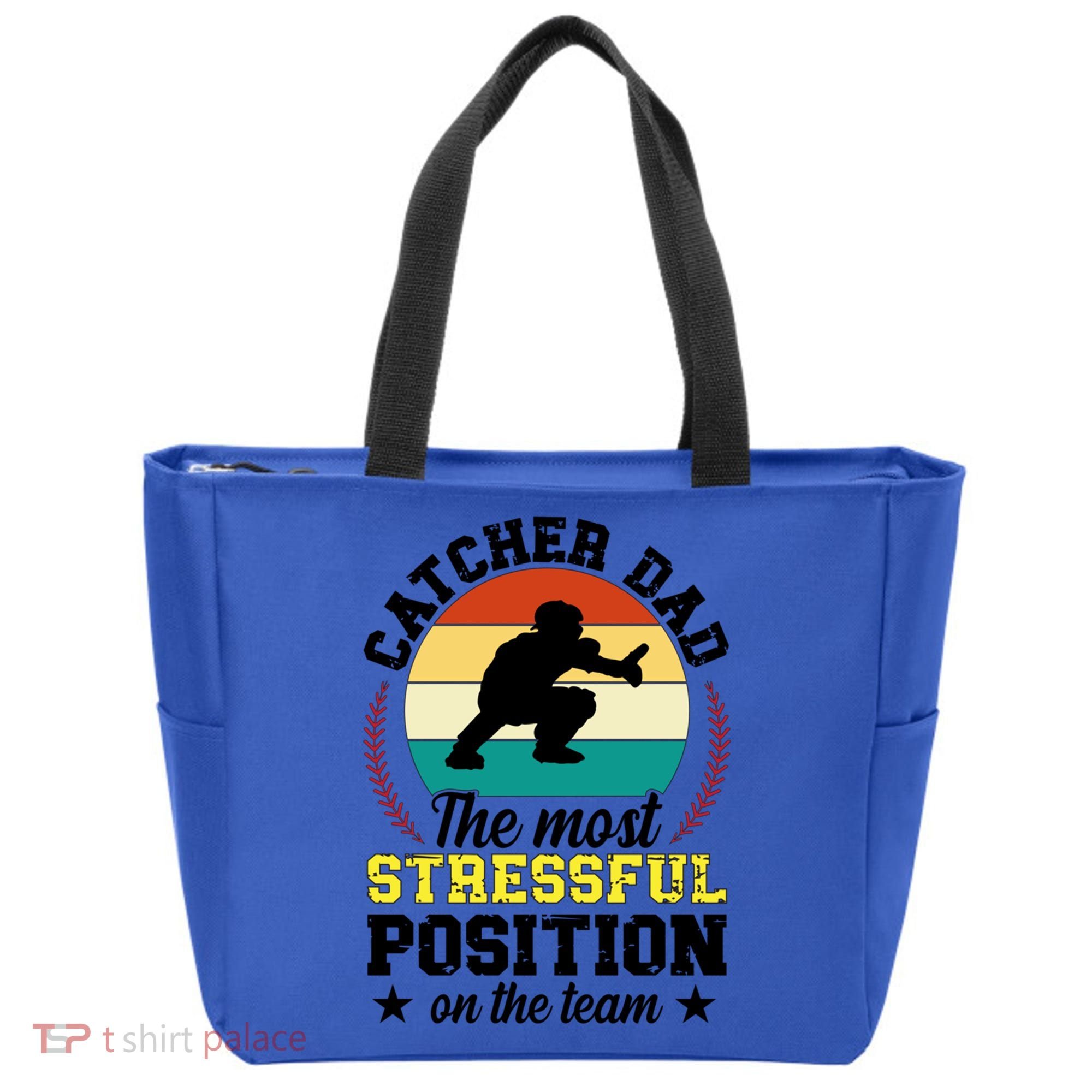 Softball Catcher Dad Funny Dad Of A Softball Catcher Father Meaningful Gift Tote Bag