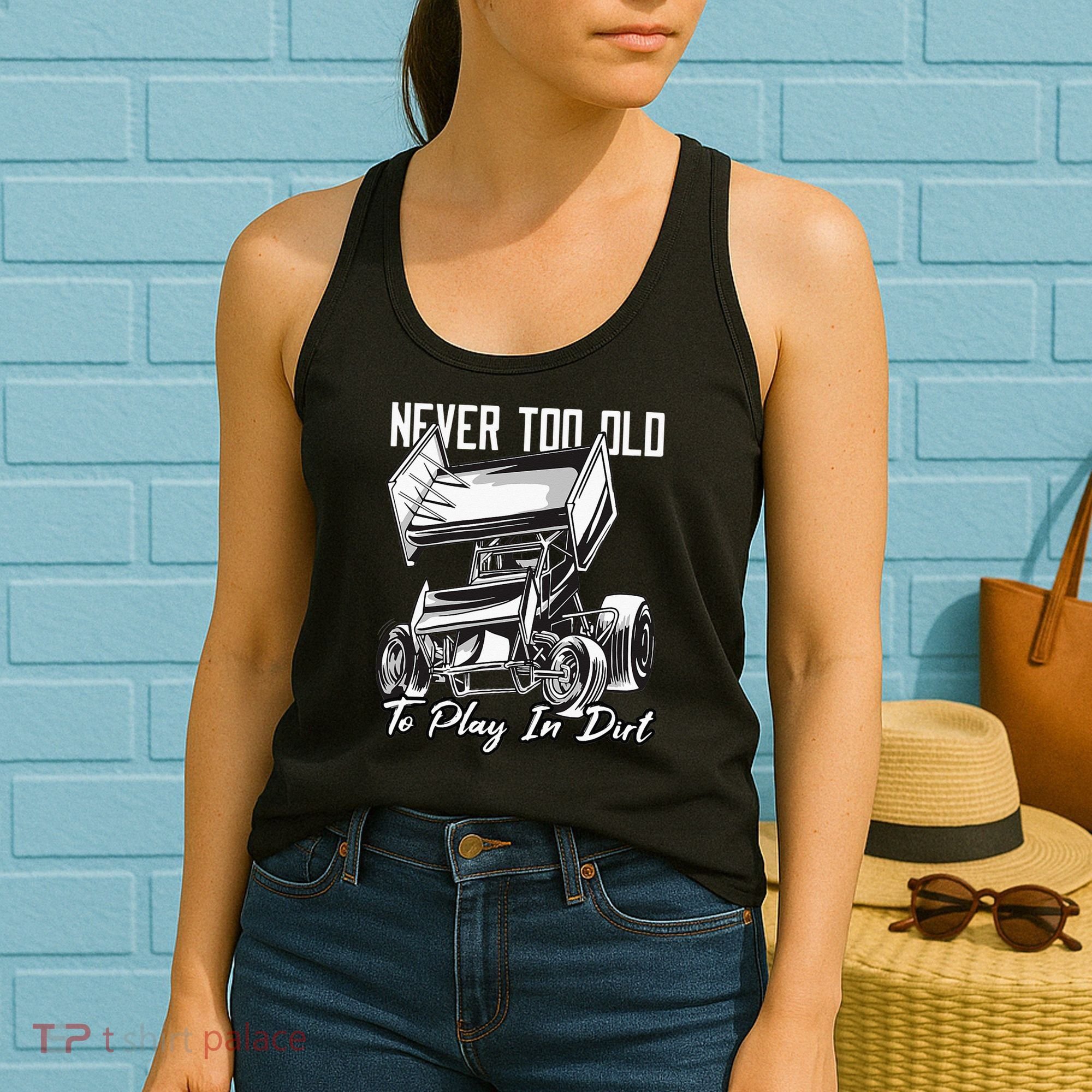 SPRINT CAR DIRT TRACK RACING Play In Dirt Women's Tank Top