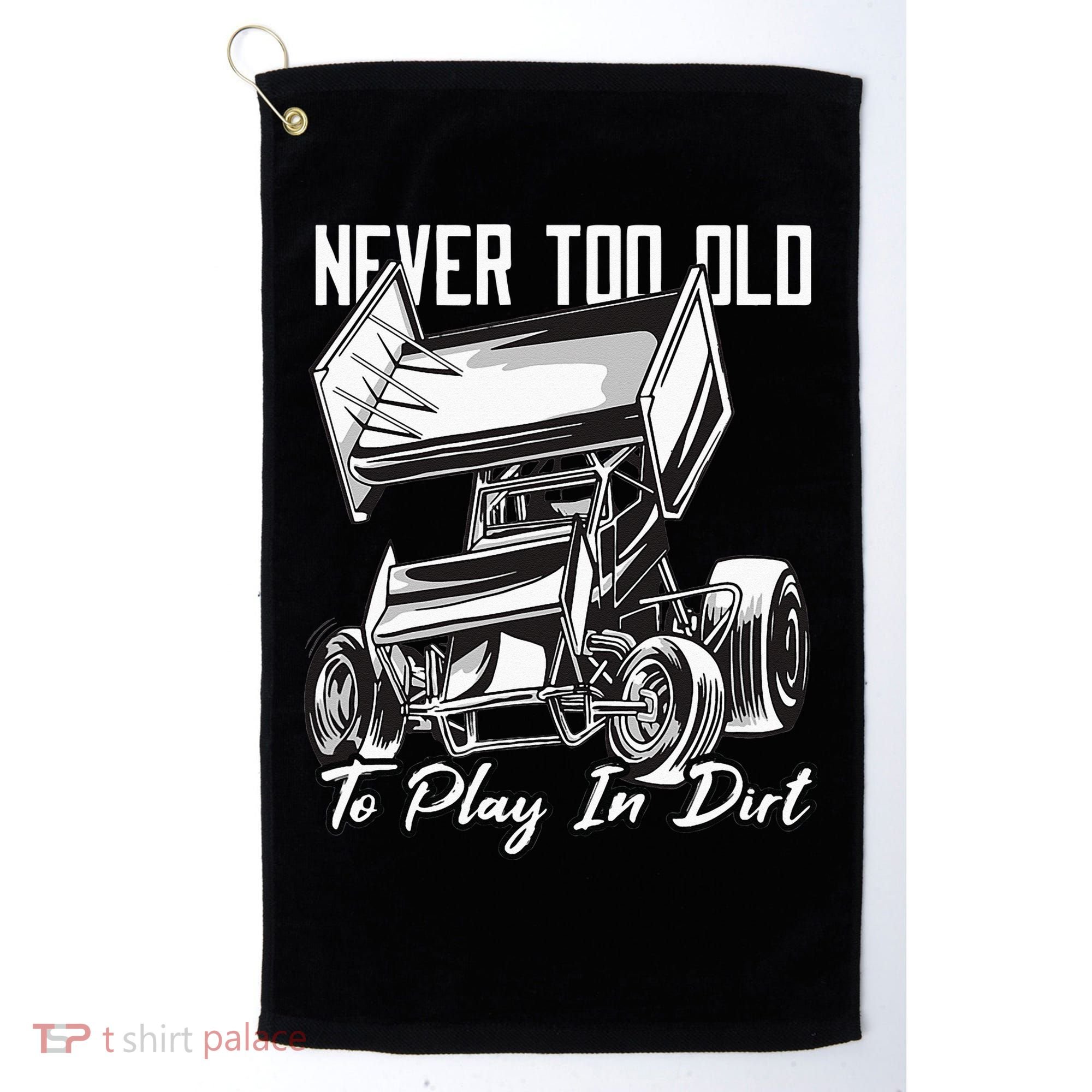 SPRINT CAR DIRT TRACK RACING Play In Dirt Golf Towel