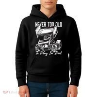 SPRINT CAR DIRT TRACK RACING Play In Dirt Kids Hoodie thumb 4