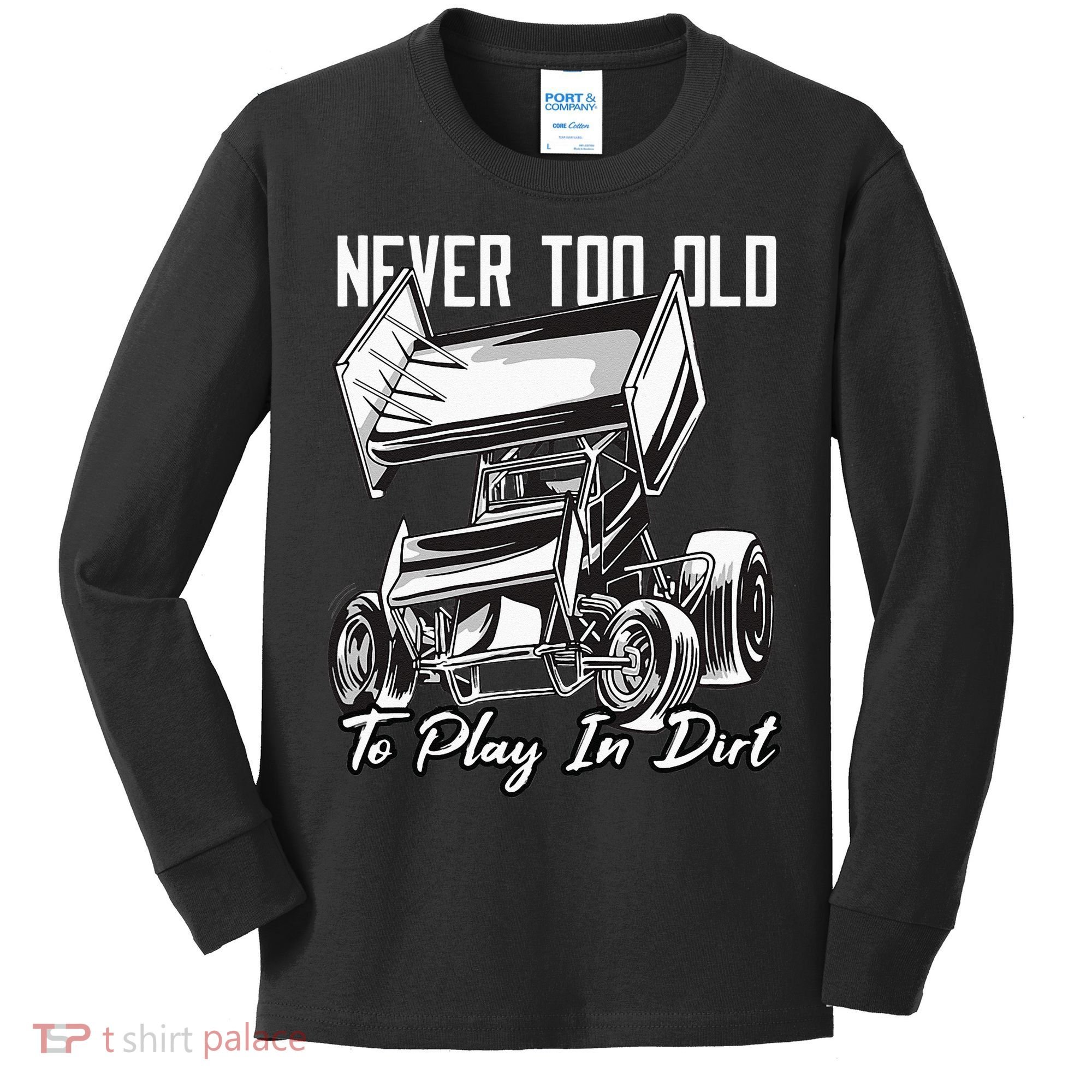 SPRINT CAR DIRT TRACK RACING Play In Dirt Kids Long Sleeve Shirt