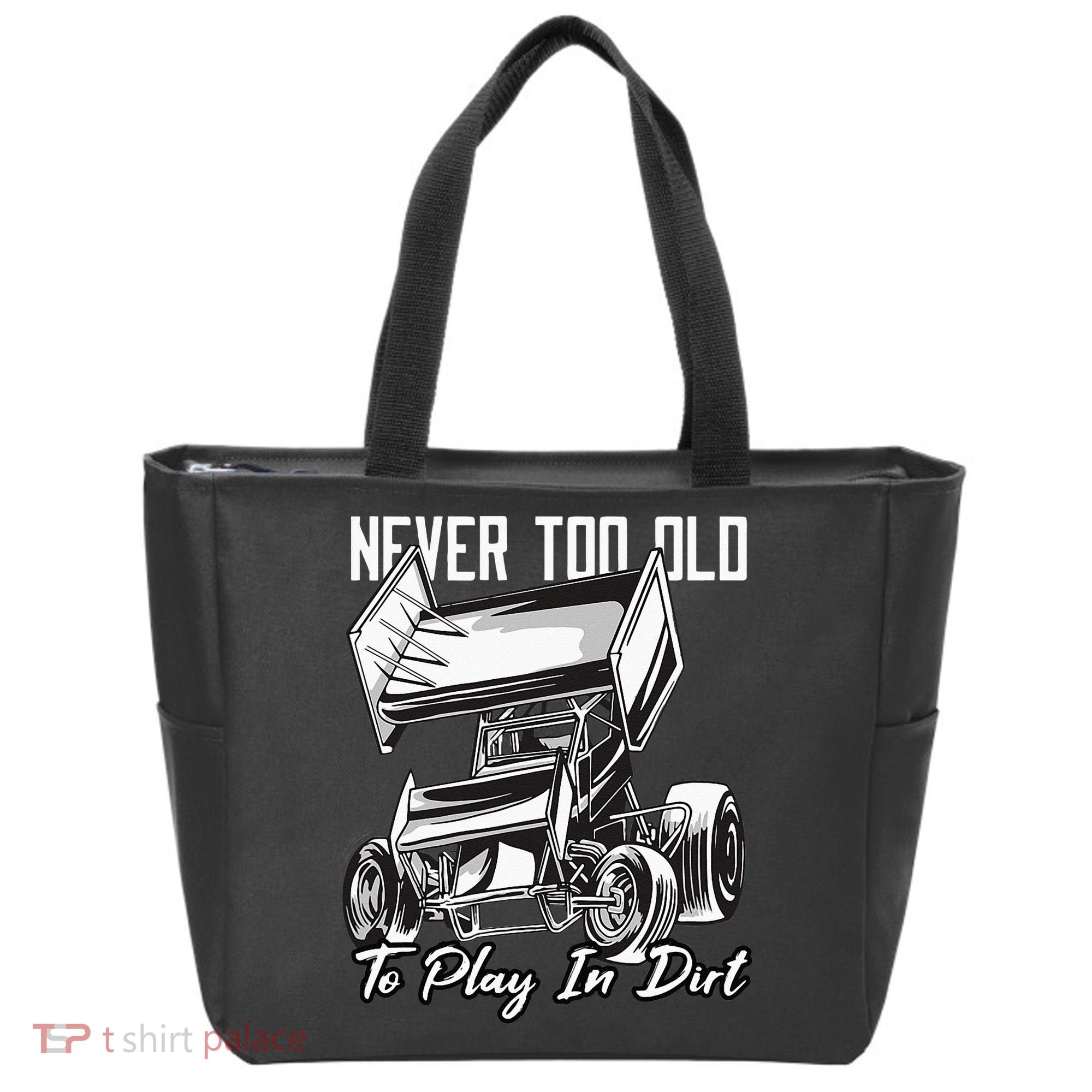 SPRINT CAR DIRT TRACK RACING Play In Dirt Tote Bag