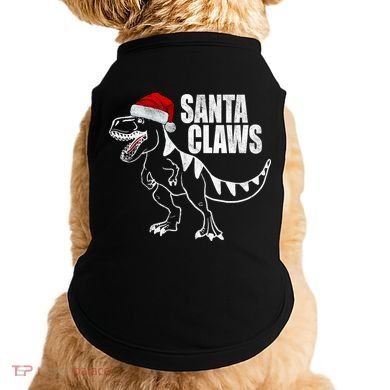 Santa Claws Dinosaur Christmas Doggie Tank