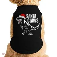 Santa Claws Dinosaur Christmas Doggie Tank thumb 0
