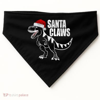 Santa Claws Dinosaur Christmas USA-Made Doggie Bandana
