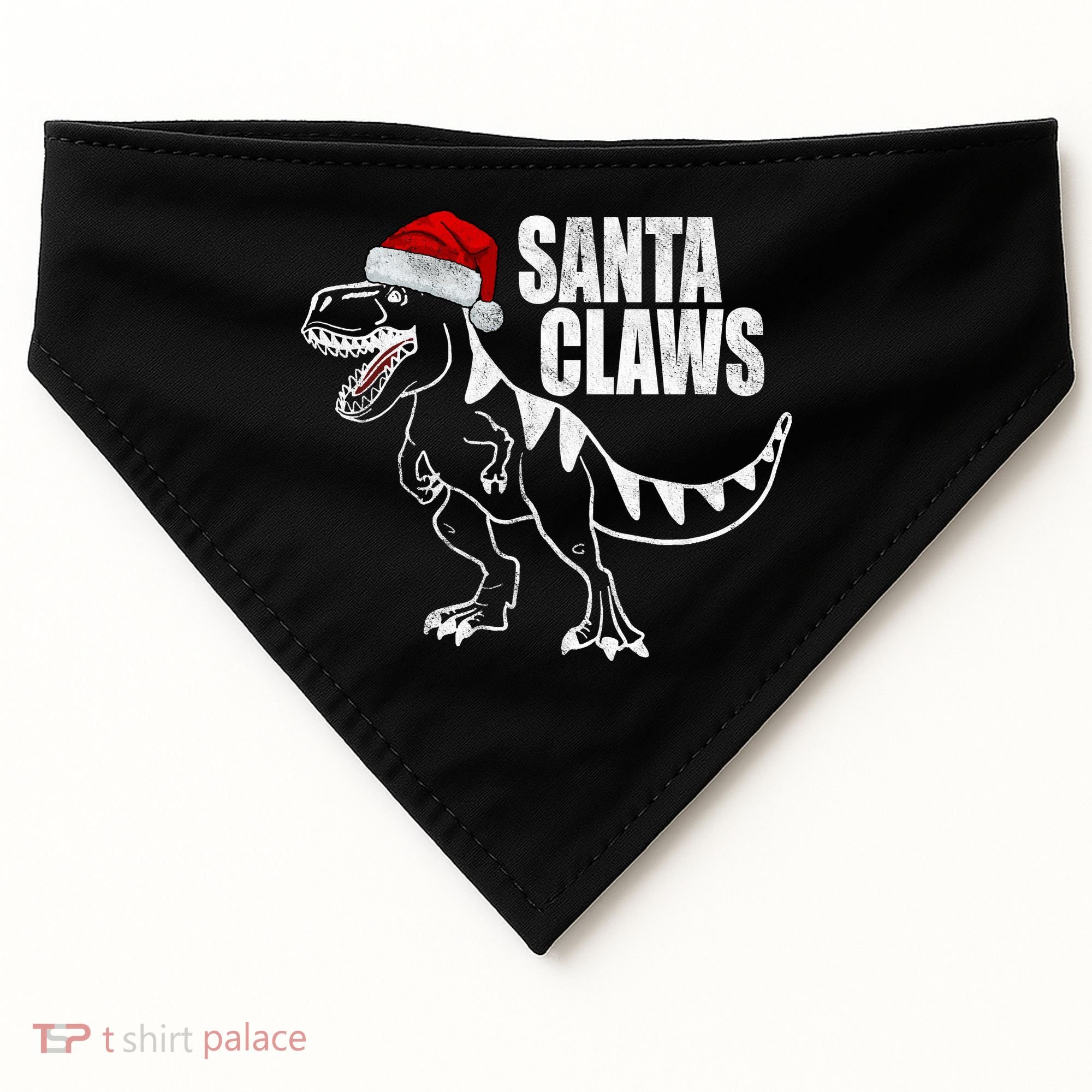 Santa Claws Dinosaur Christmas USA-Made Doggie Bandana