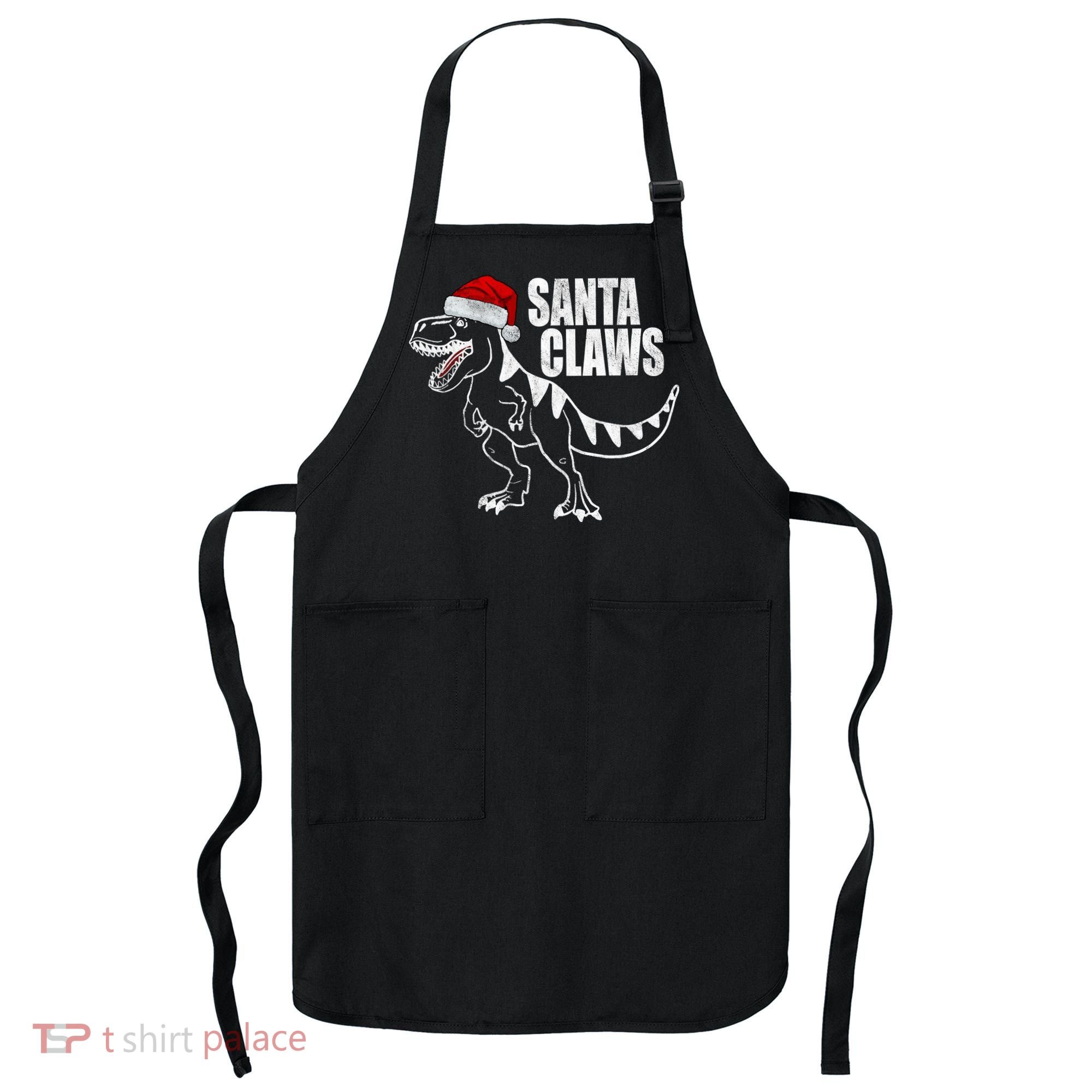 Santa Claws Dinosaur Christmas Apron