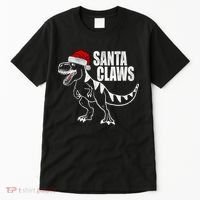 Santa Claws Dinosaur Christmas Tall T-Shirt thumb 0