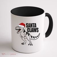 Santa Claws Dinosaur Christmas Coffee Mug thumb 1