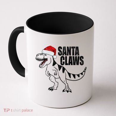 Santa Claws Dinosaur Christmas Coffee Mug