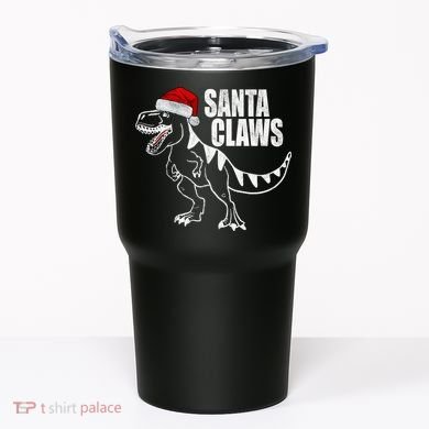 Santa Claws Dinosaur Christmas Tumbler