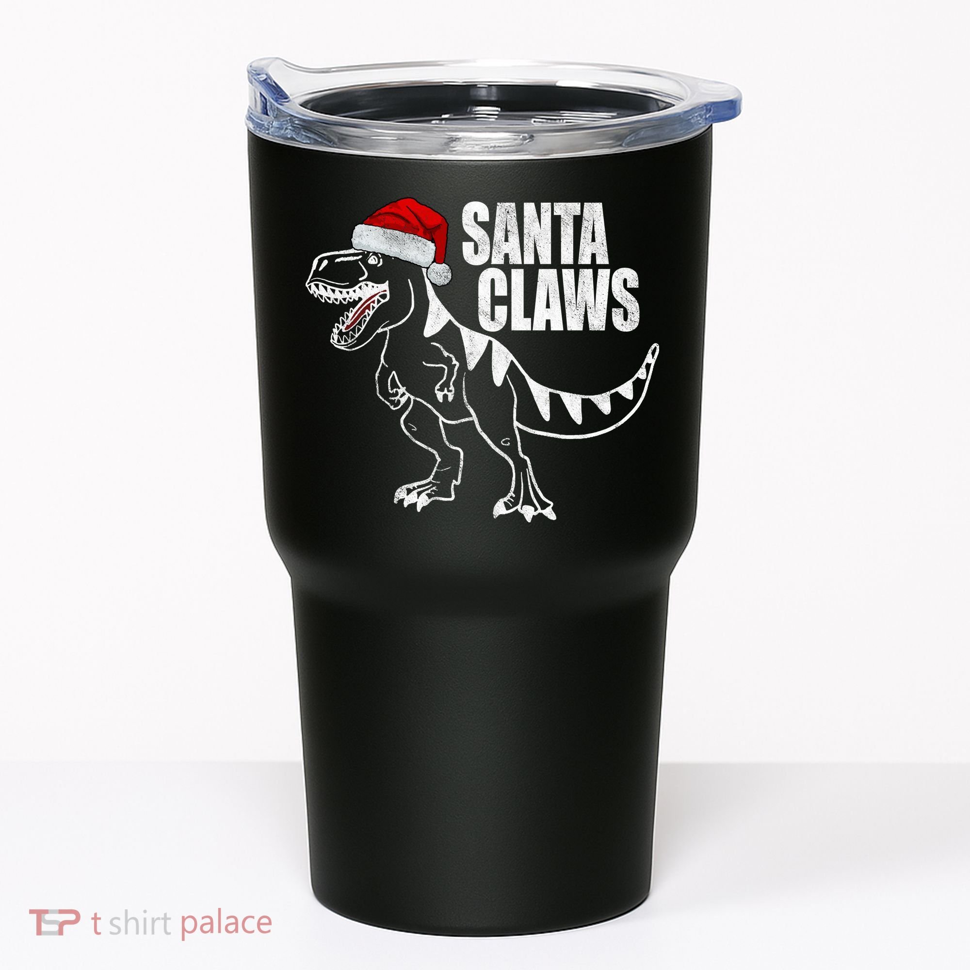 Santa Claws Dinosaur Christmas Tumbler