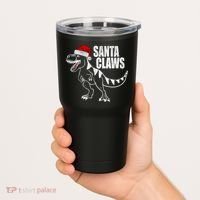 Santa Claws Dinosaur Christmas Tumbler thumb 2
