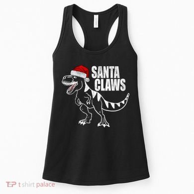 Santa Claws Dinosaur Christmas Women's Tank Top