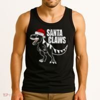 Santa Claws Dinosaur Christmas Tank Top thumb 3