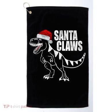 Santa Claws Dinosaur Christmas Golf Towel