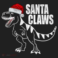 Santa Claws Dinosaur Christmas Golf Towel thumb 3