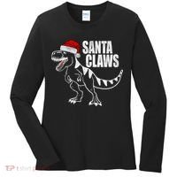 Santa Claws Dinosaur Christmas Women's Long Sleeve Shirt thumb 0