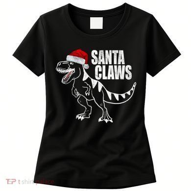 Santa Claws Dinosaur Christmas Women's T-Shirt