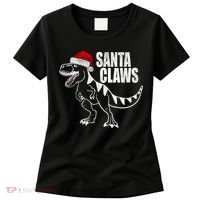 Santa Claws Dinosaur Christmas Women's T-Shirt thumb 0