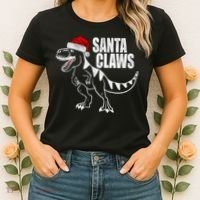Santa Claws Dinosaur Christmas Women's T-Shirt thumb 2