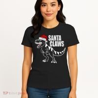 Santa Claws Dinosaur Christmas Women's T-Shirt thumb 4