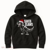 Santa Claws Dinosaur Christmas Kids Hoodie thumb 0