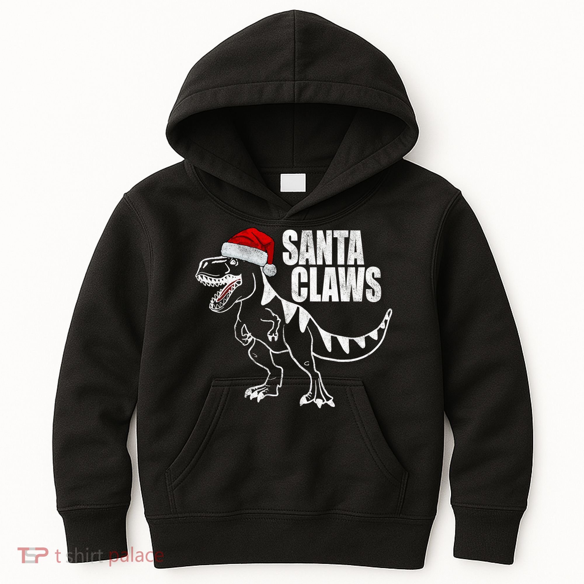 Santa Claws Dinosaur Christmas Kids Hoodie