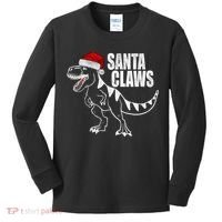 Santa Claws Dinosaur Christmas Kids Long Sleeve Shirt thumb 0