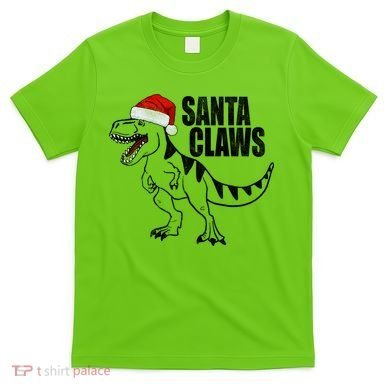 Santa Claws Dinosaur Christmas T-Shirt