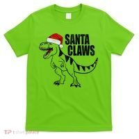 Santa Claws Dinosaur Christmas T-Shirt thumb 0